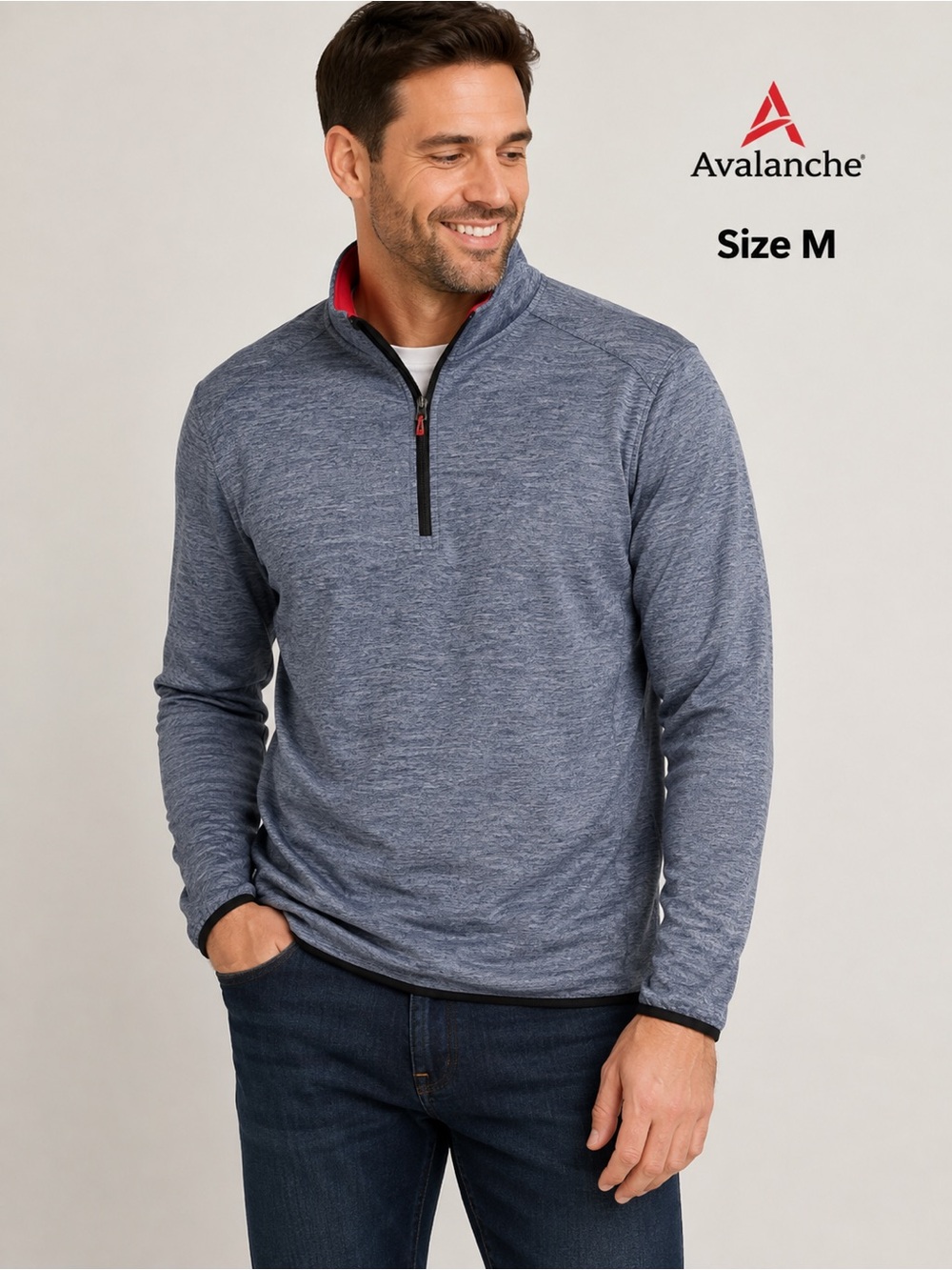 Avalanche Blue Quarter-Zip Pullover outdoor wear workout Men's Size M